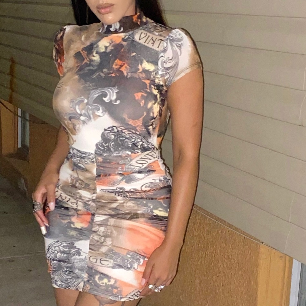 Angel high neck mini dress
